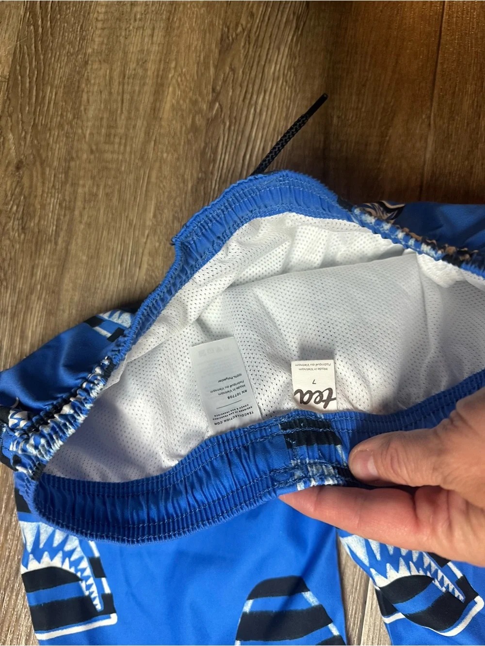 Tea Collection Kids 7 Shark Swim Trunks Blue